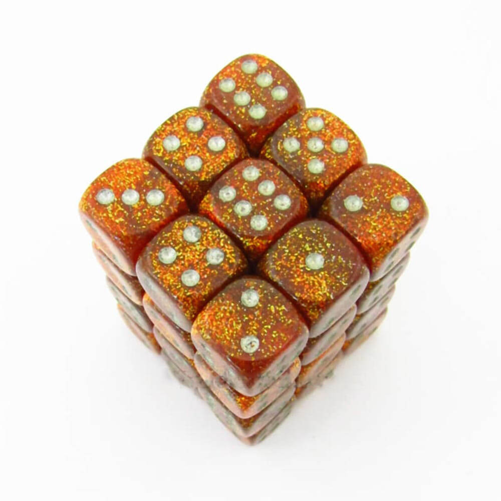 D6 DICE Glitter 12mm (36 DICE)