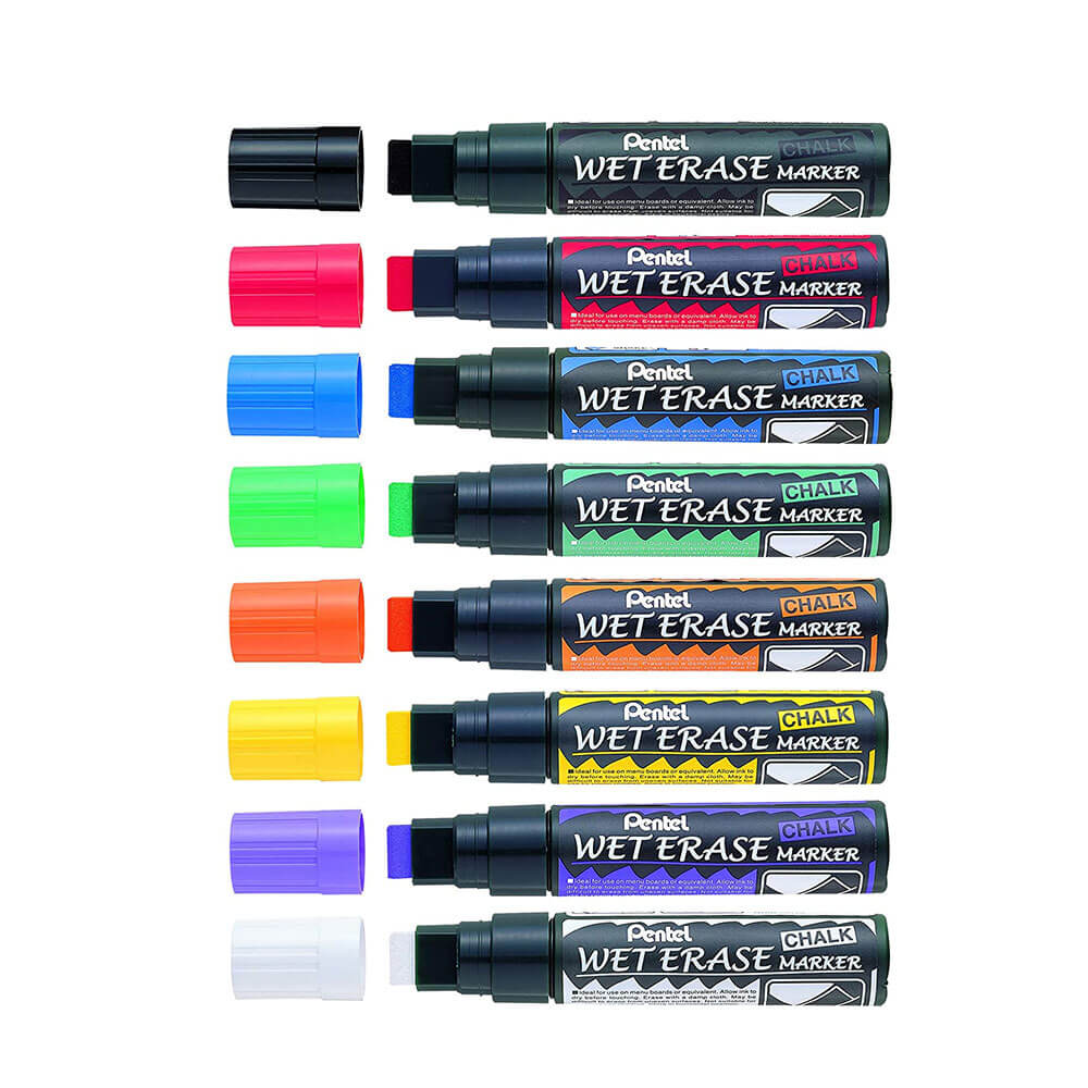 Pentel Liquid Chalk Wet Cancella del marcatore assortito 12pk