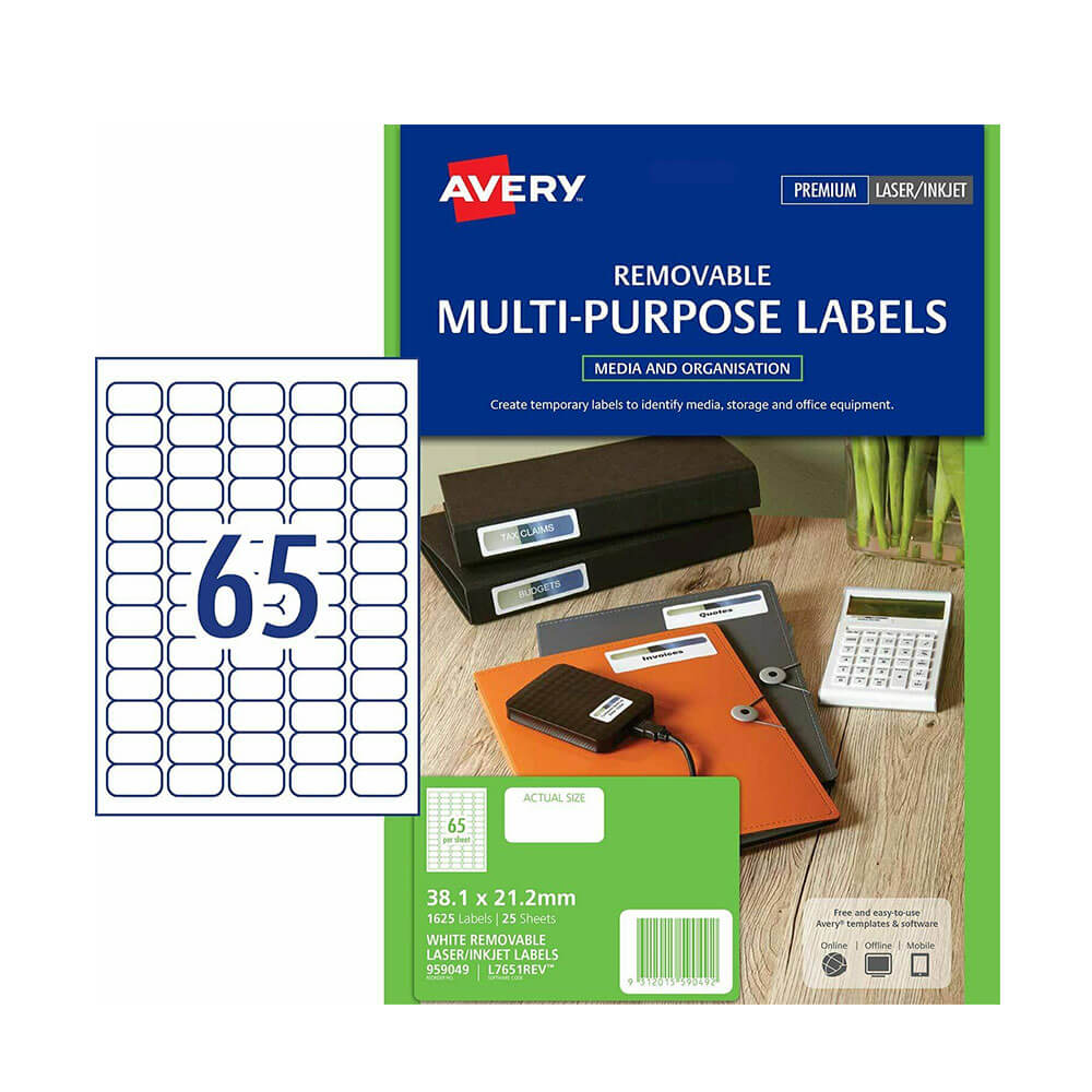 Avery Laser Address Label 25pk (65/sheet)