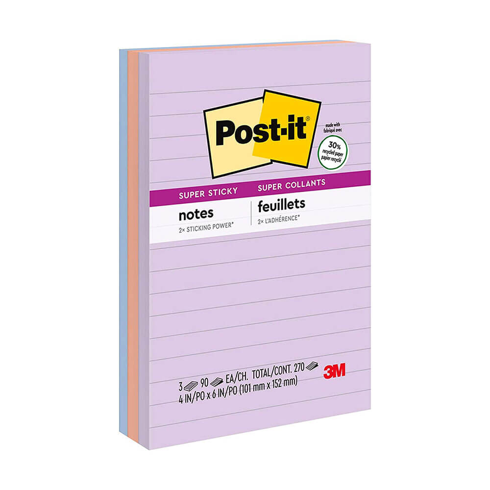 Notas post-it 98x149 mm surtido (3pk)