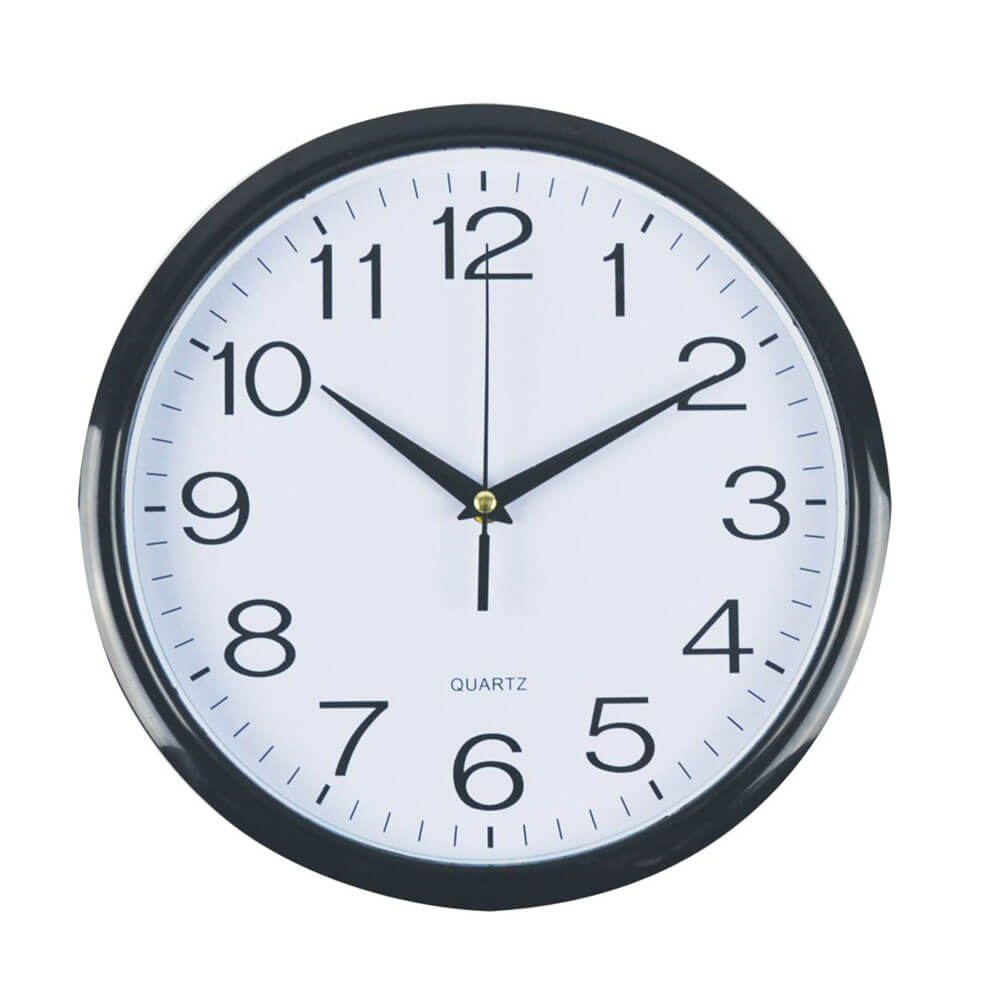 Italplast Round Clock 30 cm hvitt ansikt