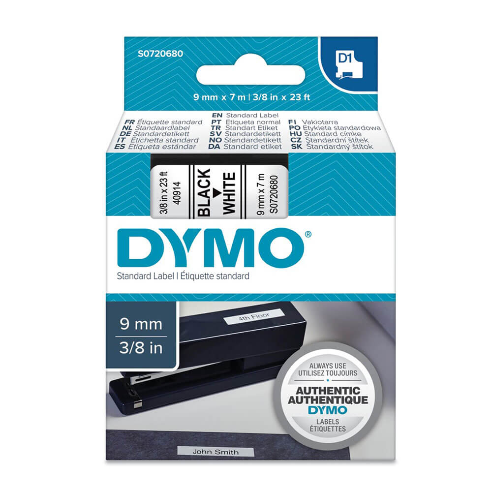 Etiqueta de cinta Dymo D1 9mmx7m