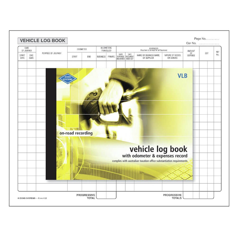 Zions Vehicle Log Book with Odometer & Expenses Record