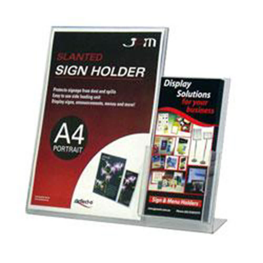 DEFLECTO Portrait Sign Holder A4 Pocket Dl DL