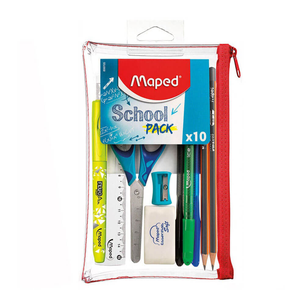 Maped Pencil Case Estudiante Kit 10pcs Transparente