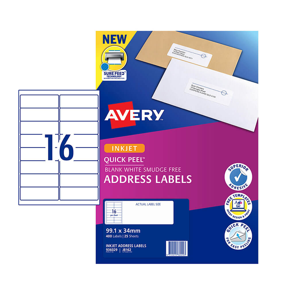 Avery Inkjet Etykieta (25pk)