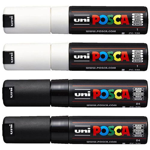 Uni Posca 8mm Tip Marker Assorted (4pk)