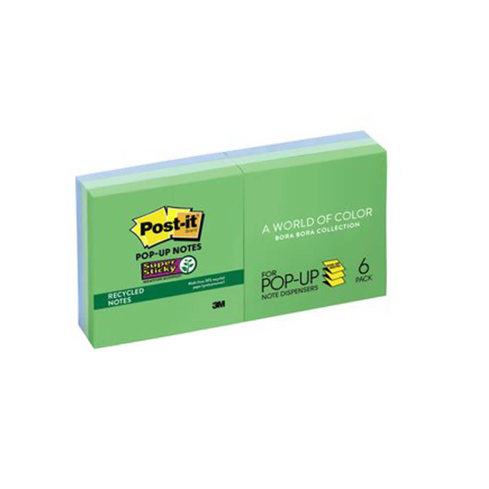 Post-it Super Sticky Pop-up-Notizen, 76 x 76 mm (6 Stück)