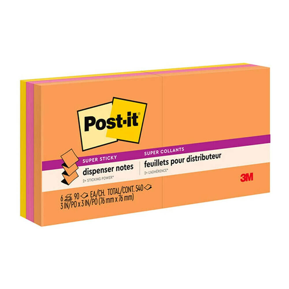 Post-it súper pegajoso notas emergentes 76x76 mm (6pk)