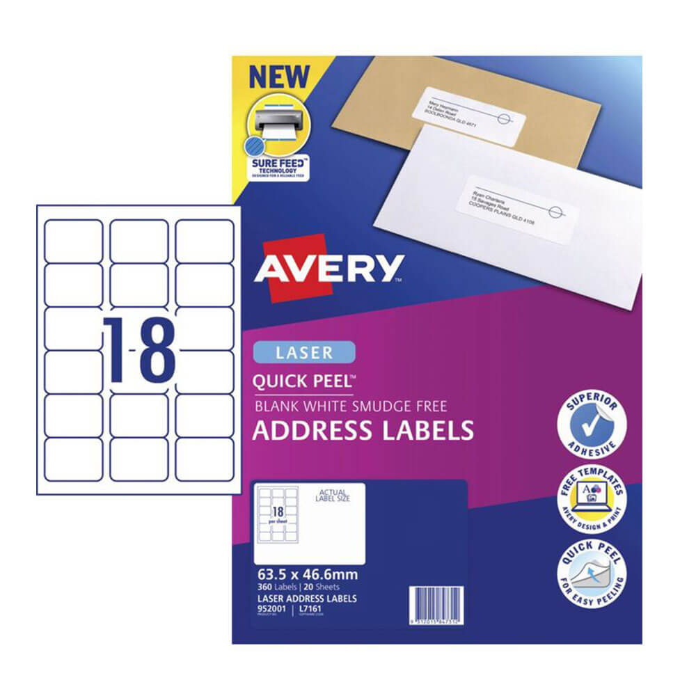 Etiqueta Avery Laser Retail Pack (20pk)