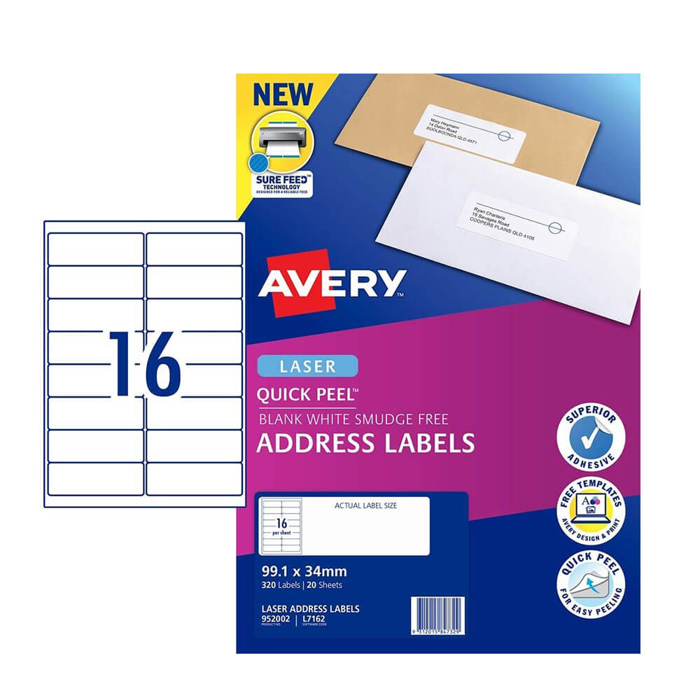 Label Avery Laser Retail Pack (20 pk)