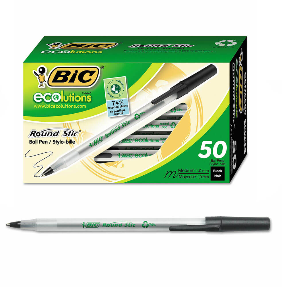 BIC ECOLUCIONES REDOND STIC BOLETOIN PEN 1.0 mm 50pk