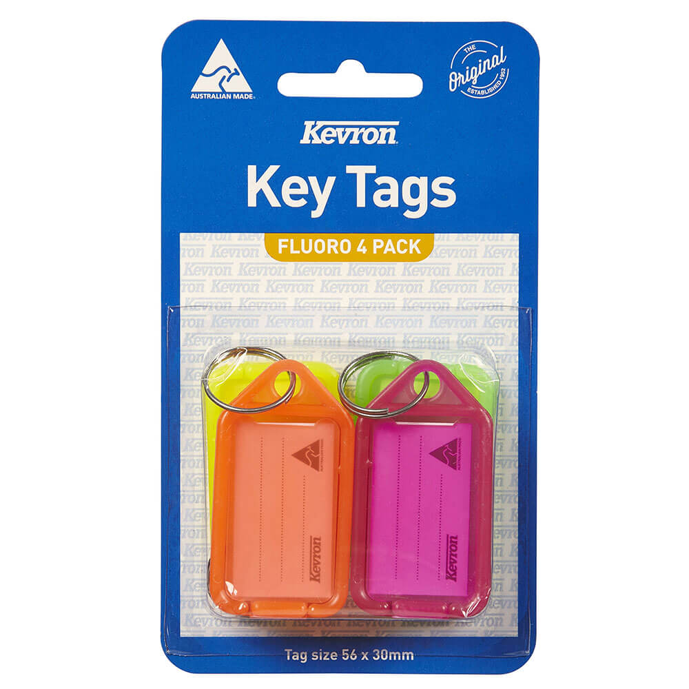 Kevron -sleuteltags 4pk (56x30mm)