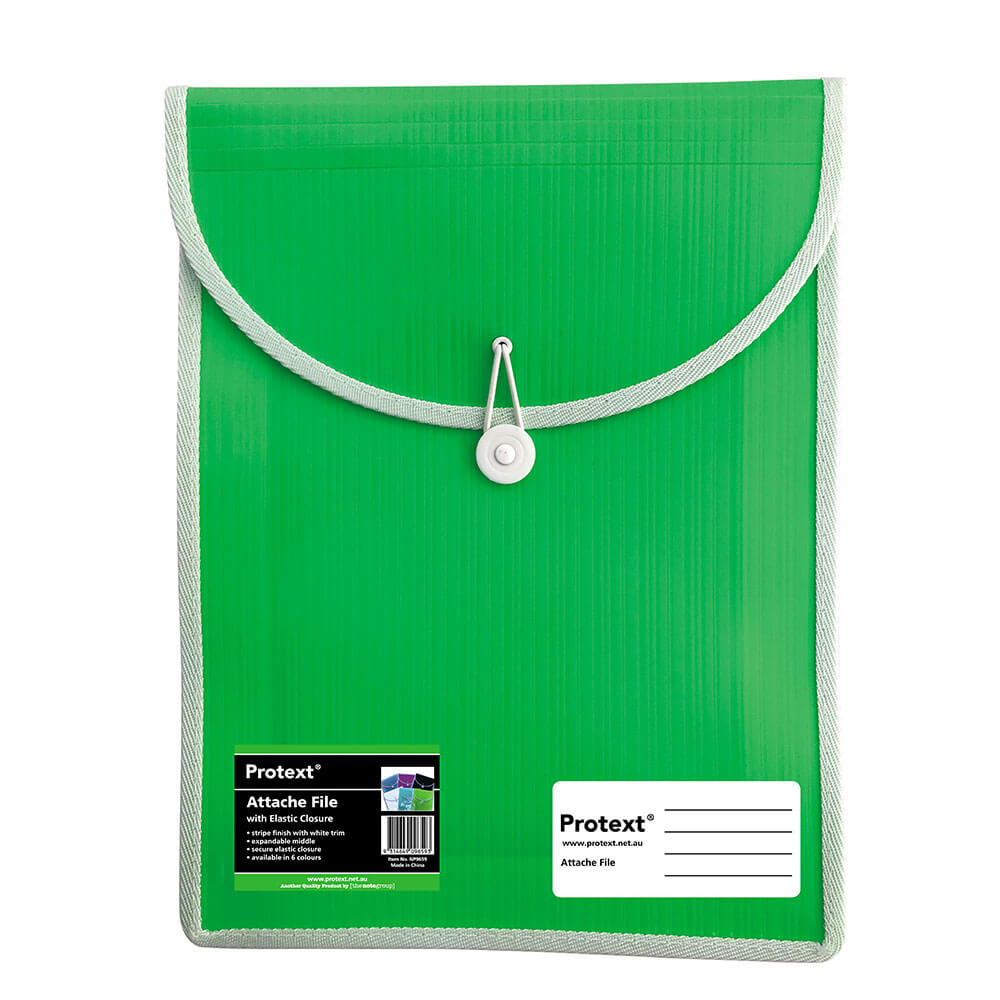 Protext Elastic Closure File Attache Case (Lime)