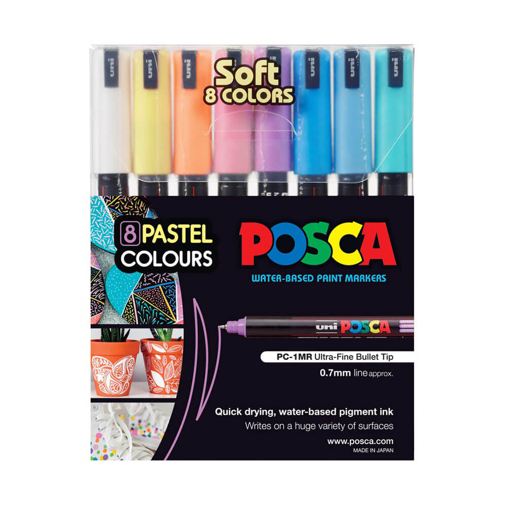 Uni Posca Extra Fine Tip Paint Marker (8PK)