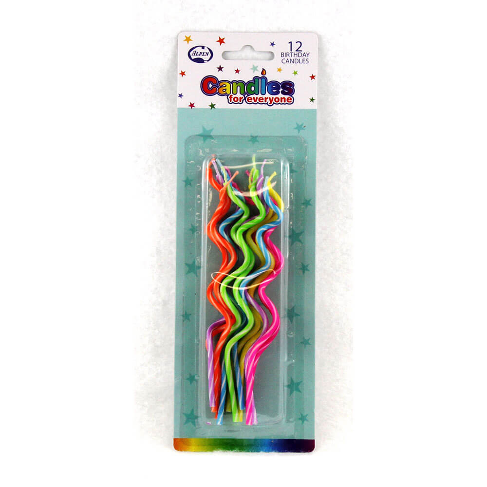 Alpen Twisted Spiral Slim Candles (12pk)