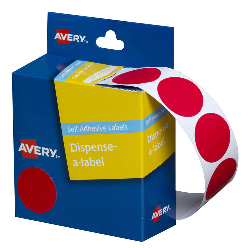 Avery Självhäftande pricketiketter 24mm (500st)