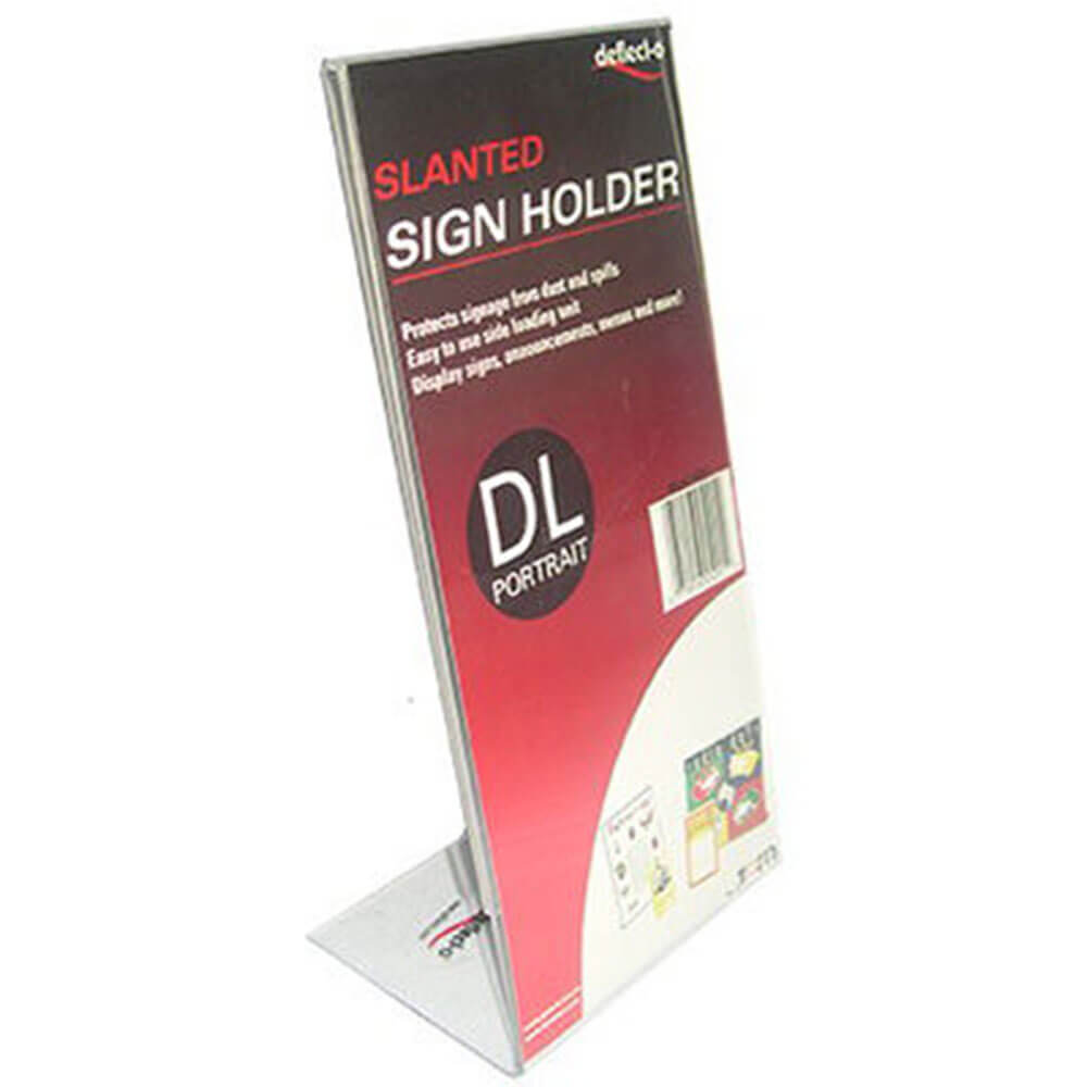 Deflecto Slanted Portrait Single Sign Holder