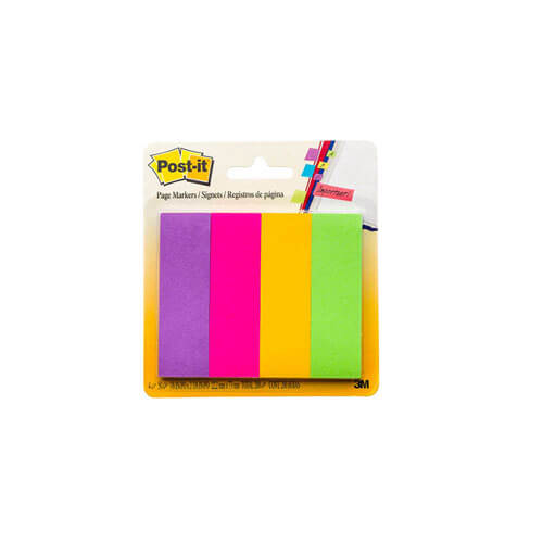 Post-it Page Markers 200 Sheets 22x73mm (4 Colours)