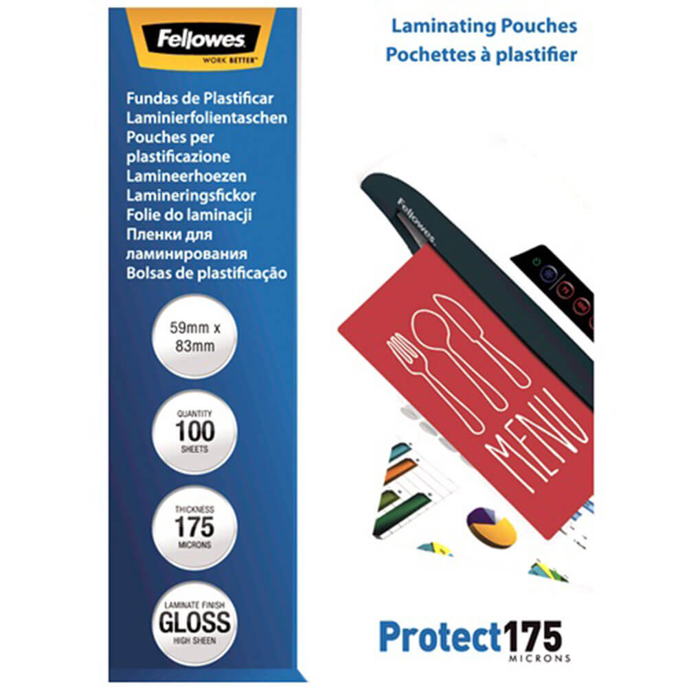 Fellowes Scachets plastifiants 175 micron (100pk)