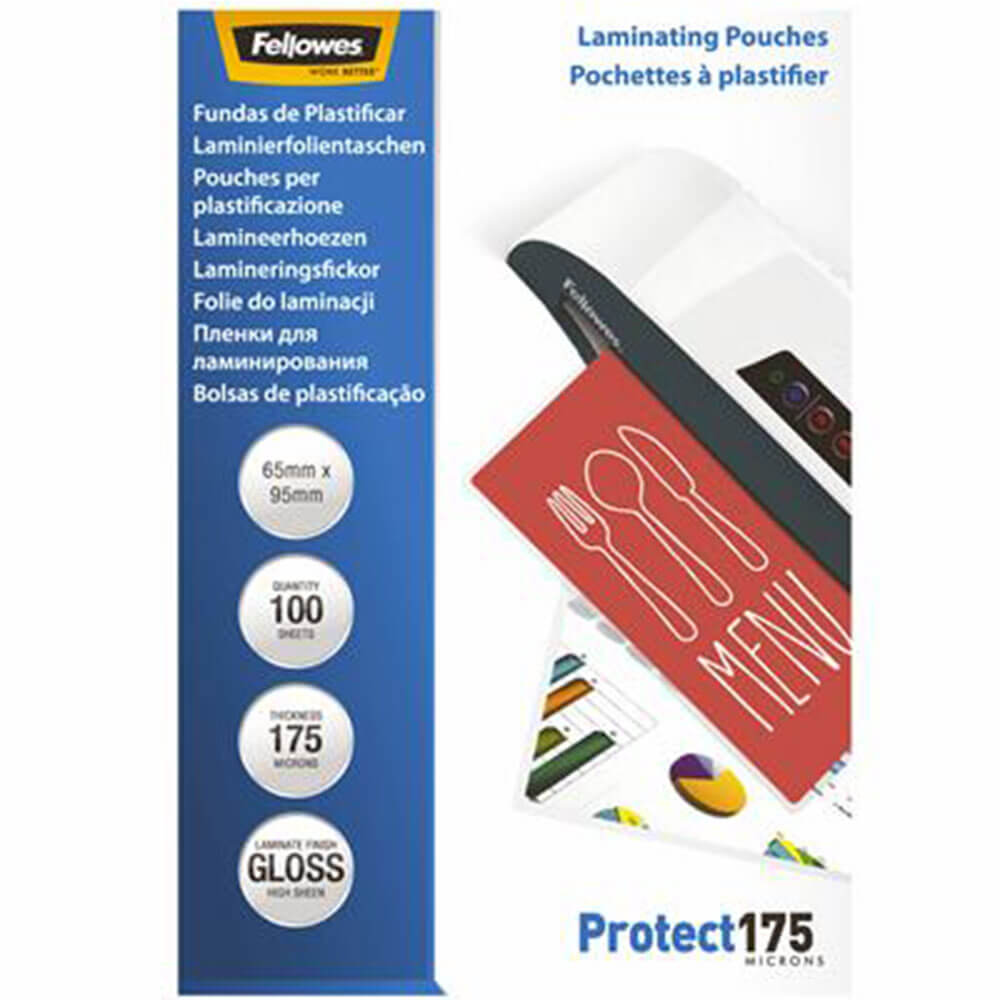 Fellowes Scachets plastifiants 175 micron (100pk)