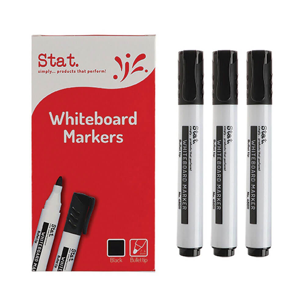 Stat 2.0mm Bullet NIB Whiteboard Marker (Box of 12)