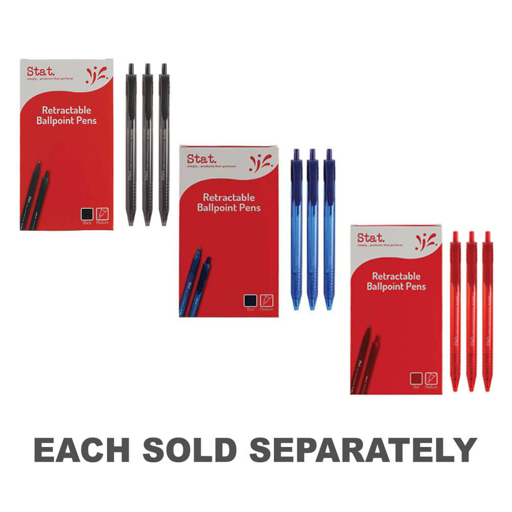 Stat Retractable Medium Ballpoint Pen 1mm (Box of 12)