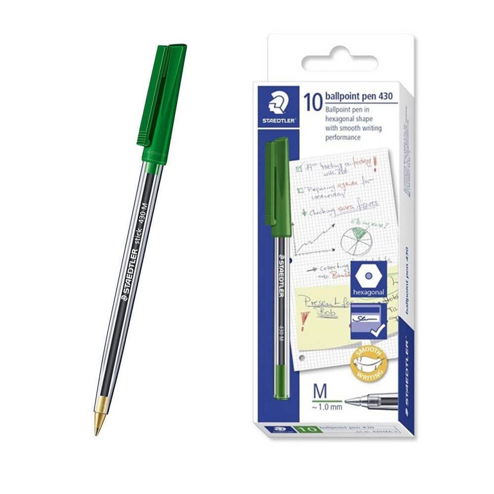 Staedtler Stick Pen bolígrafo mediano (caja de 10)